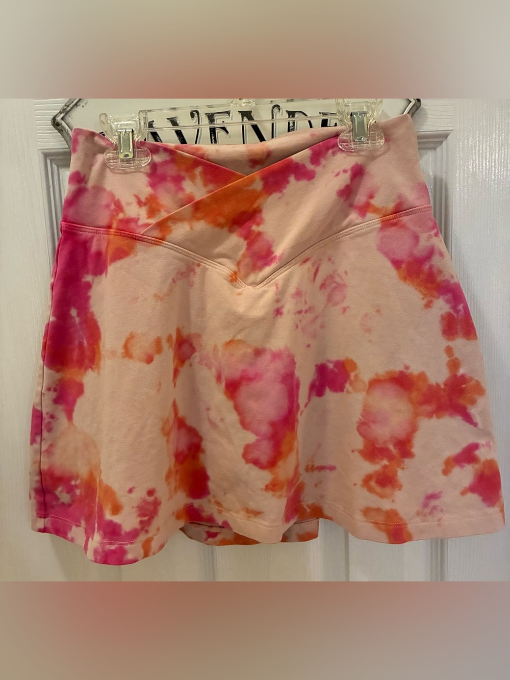 PINK Victoria's Secret Pink & Orange Tie-Dye V-Waist Skort
